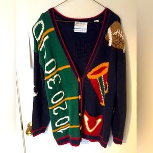 Vintage Football Cardigan, large/oversized